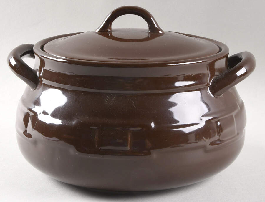 Woven Traditions Chocolate Tureen &  Lid by Longaberger-1