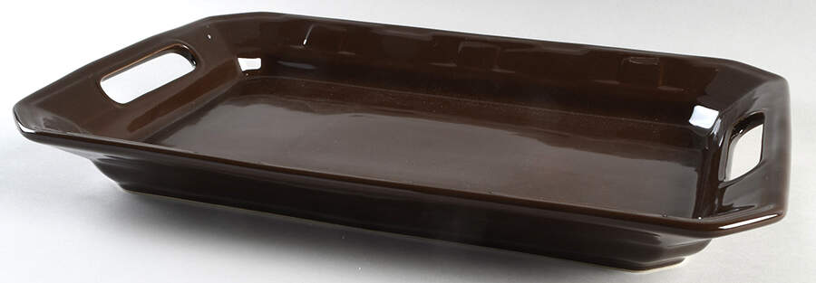 Woven Traditions Chocolate 17" Handled Tray by Longaberger-1