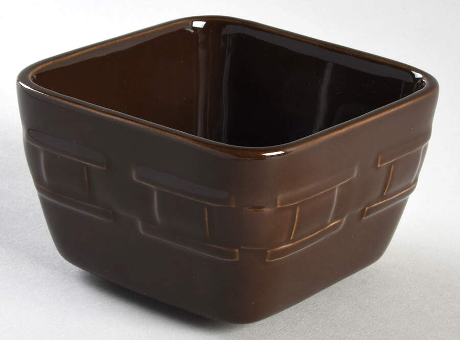 Woven Traditions Chocolate 4" Square Baker by Longaberger-1