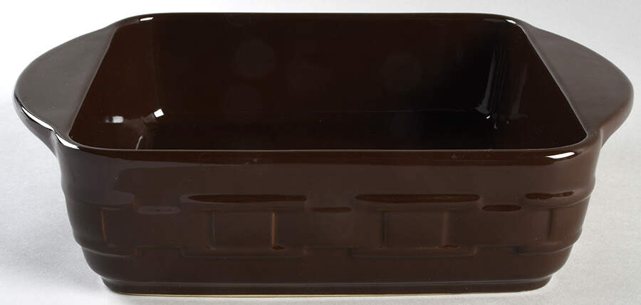 Woven Traditions Chocolate 10" Square Baker by Longaberger-1