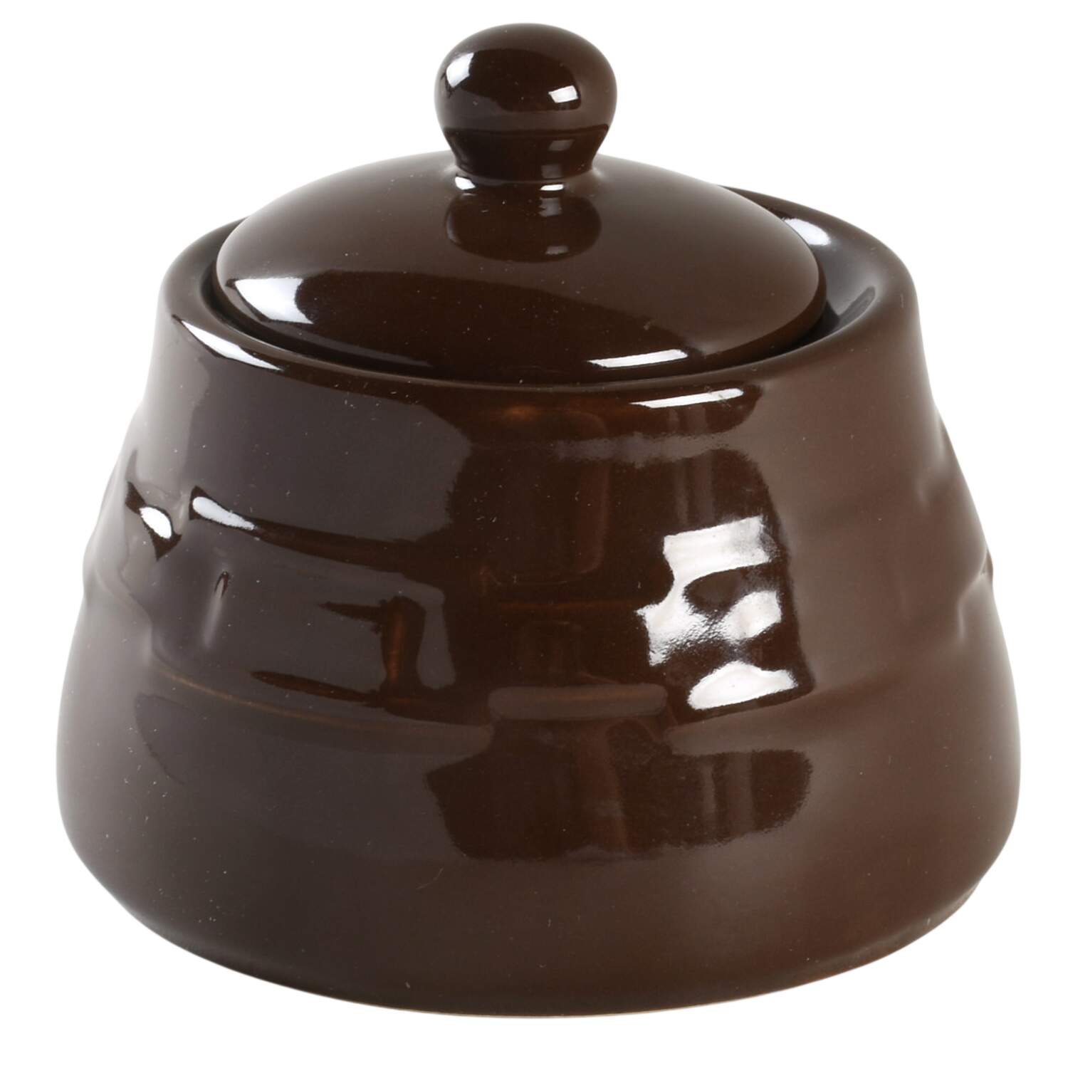 Woven Traditions Chocolate Sugar Bowl & Lid by Longaberger-1