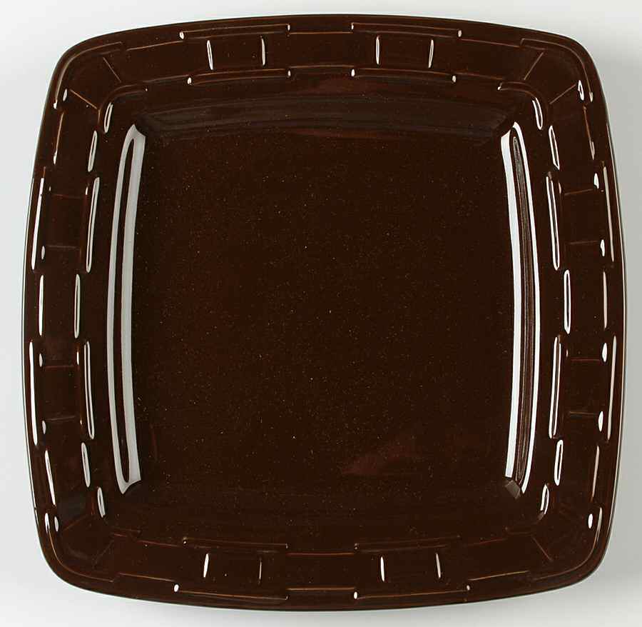Woven Traditions Chocolate Square Dinner Plate by Longaberger-1