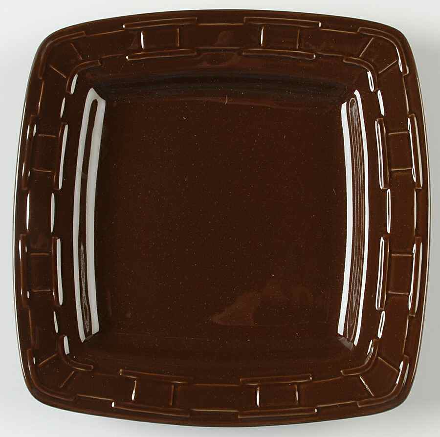 Woven Traditions Chocolate Square Luncheon Plate by Longaberger-1
