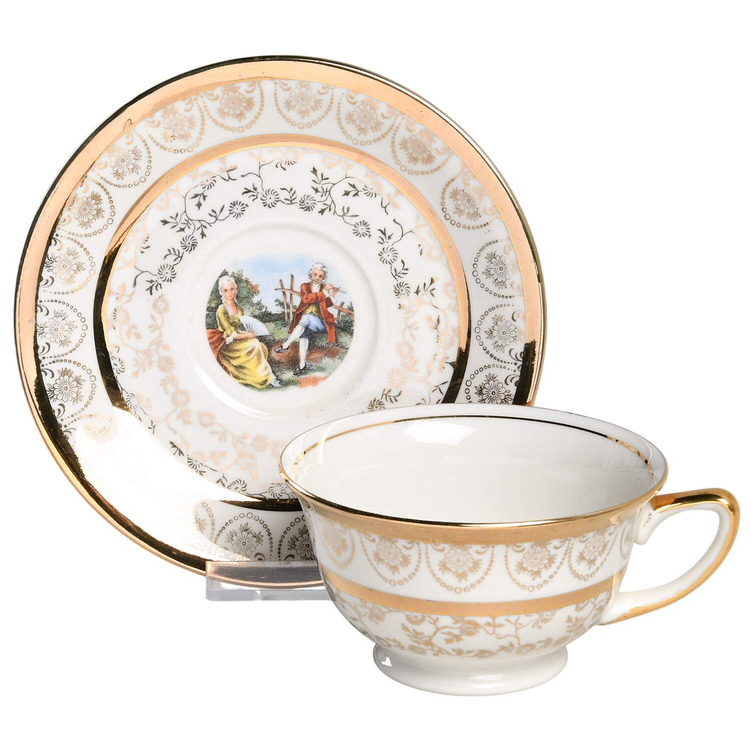 L1B1 Footed Cup & Saucer Set by La C'Ebone-1