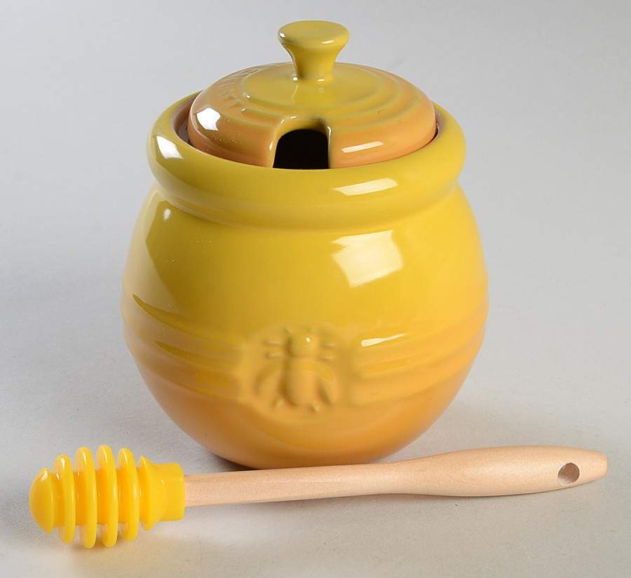 Dijon Honey Pot with Lid and Spoon/Dipper by Le Creuset-1