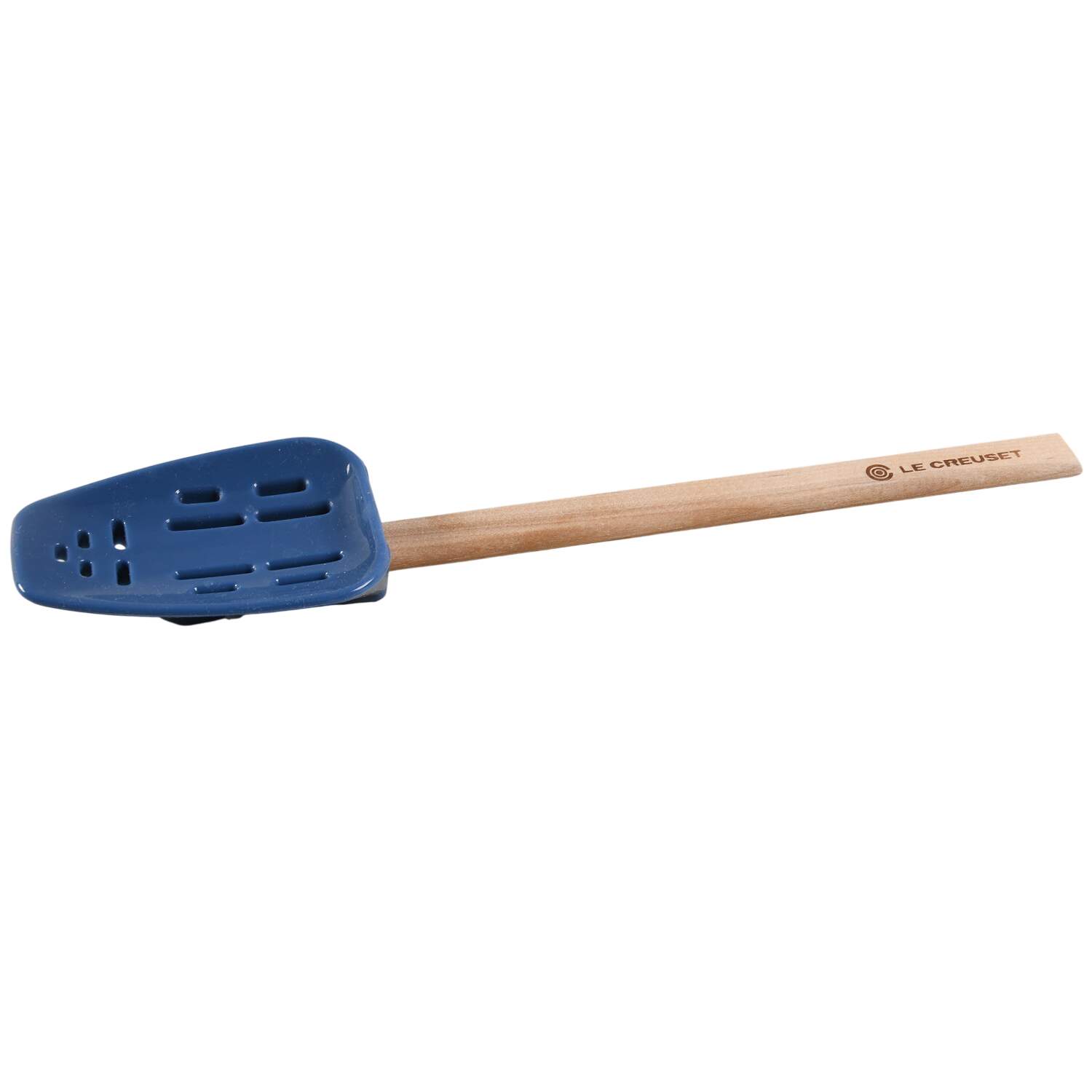 Indigo (Cobalt) Slotted Silicone & Wood Spatula Spoon by Le Creuset-1