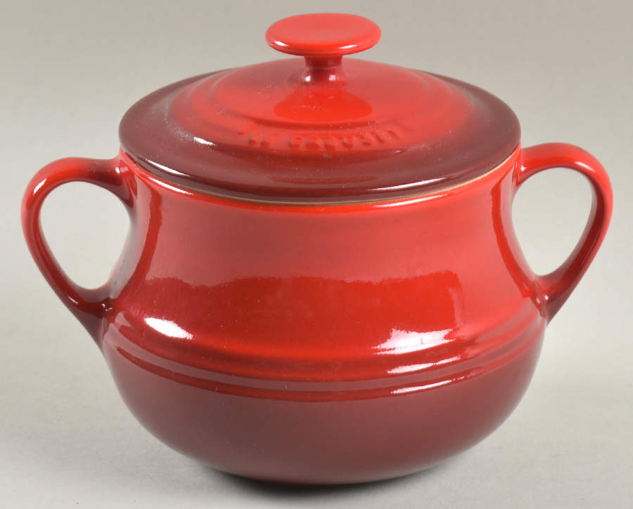 Cerise (Cherry) Sugar Bowl & Lid by Le Creuset-1