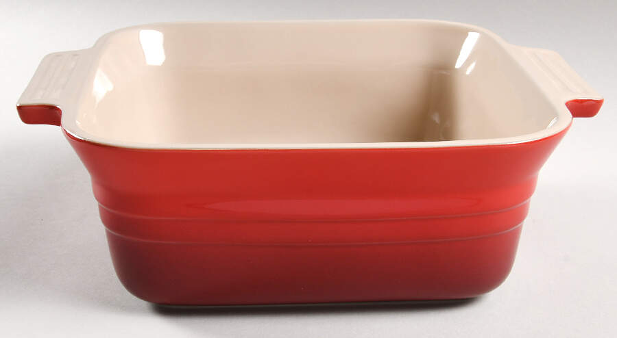 Cerise (Cherry) 3 Quart Square Casserole No Ceramic Lid by Le Creuset-1