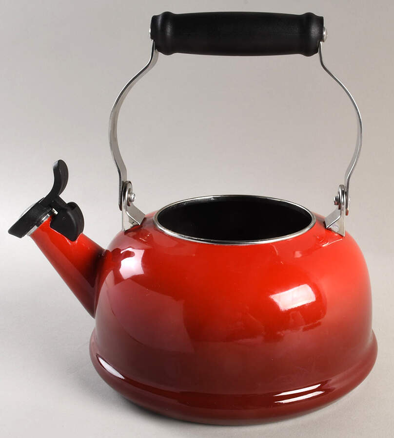 Cerise (Cherry) Metal Kettle No Lid by Le Creuset-1