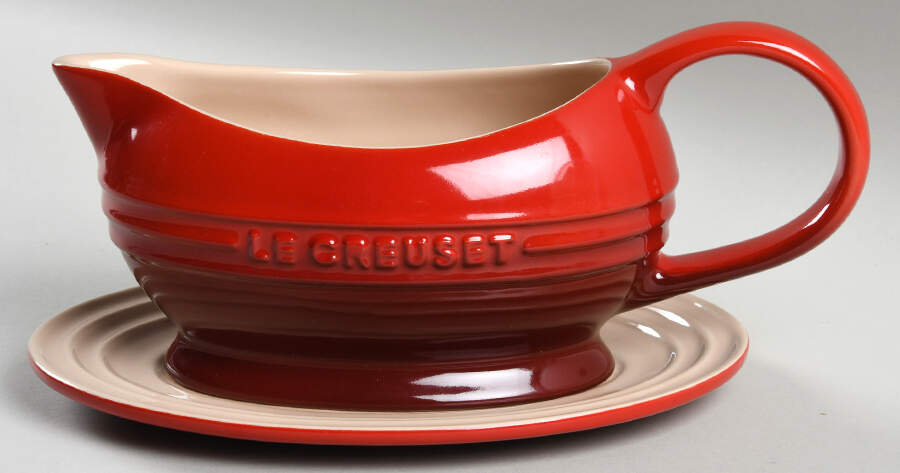 Cerise (Cherry) Gravy Boat & Underplate by Le Creuset-1