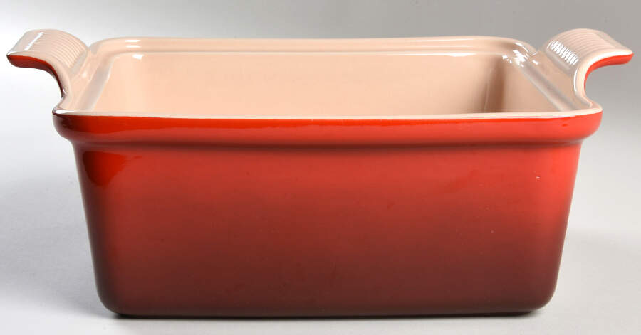 Cerise (Cherry) 2.5 Quart Square Casserole No Ceramic Lid by Le Creuset-1