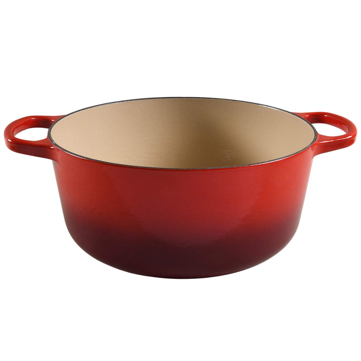 Cerise (Cherry) 5.5 Qt Cast Iron Dutch Oven No Lid by Le Creuset-1