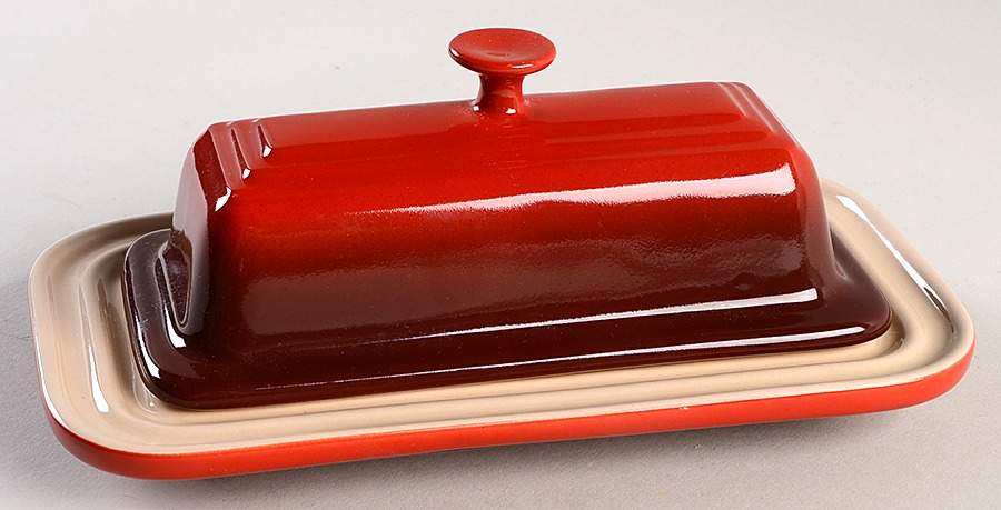 Cerise (Cherry) 1/4 Lb Covered Butter by Le Creuset-1