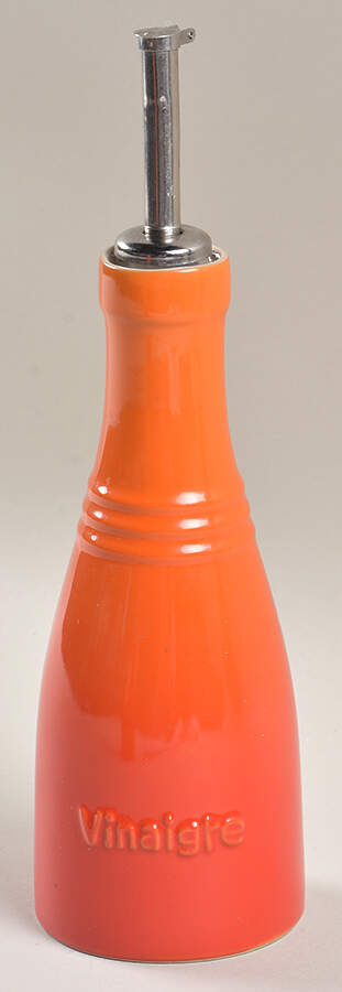 Flame (Volcanic Orange) Vinegar Jar & Drizzle Spout by Le Creuset-1