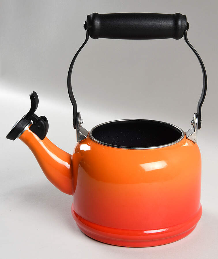 Flame (Volcanic Orange) Small Metal Kettle No Lid by Le Creuset-1