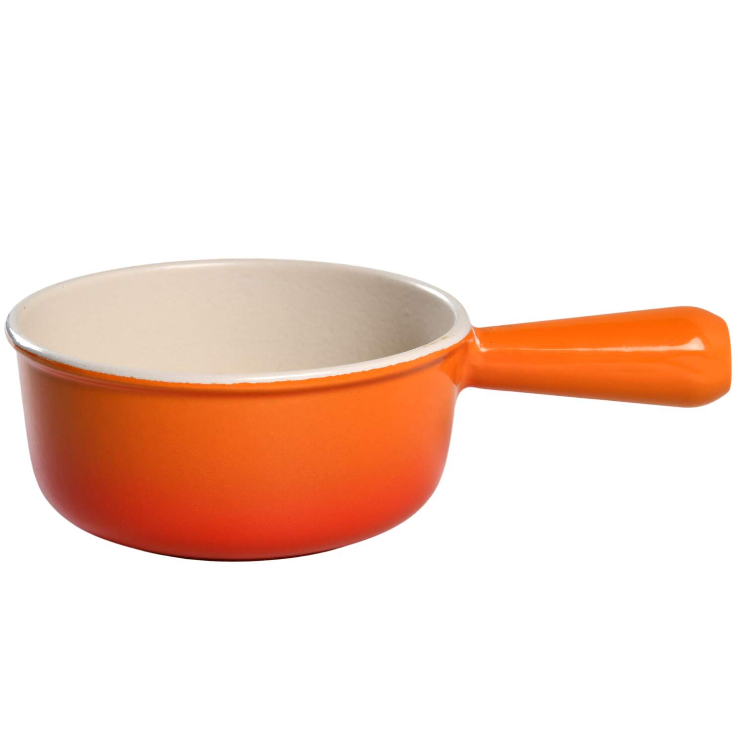 Flame (Volcanic Orange) 1 Qt Cast Iron Saucepan No Lid by Le Creuset-1