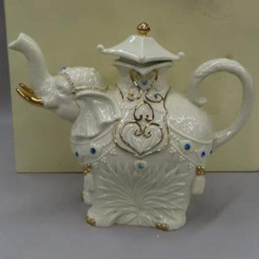 Jeweled Elephant Figural Teapot & Lid by Lenox-1