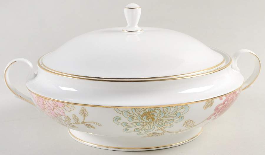 Painted Camellia Round Covered Vegetable by Lenox-1