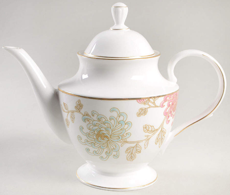 Painted Camellia Teapot & Lid by Lenox-1
