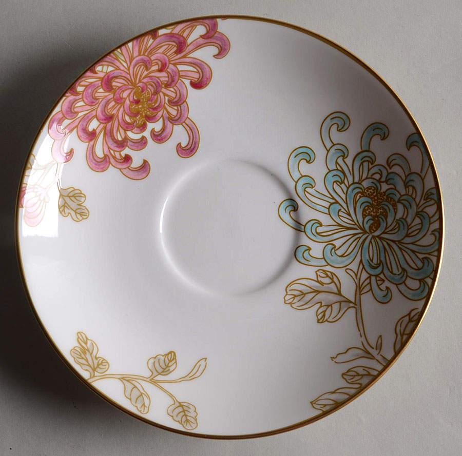 Painted Camellia Saucer for Footed Cup by Lenox-1