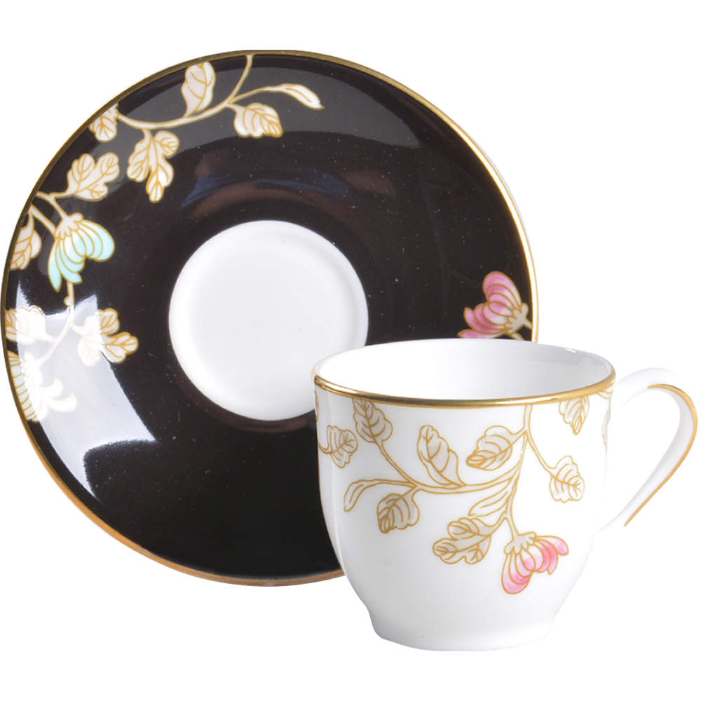 Painted Camellia Espresso Cup and Saucer Set by Lenox-1