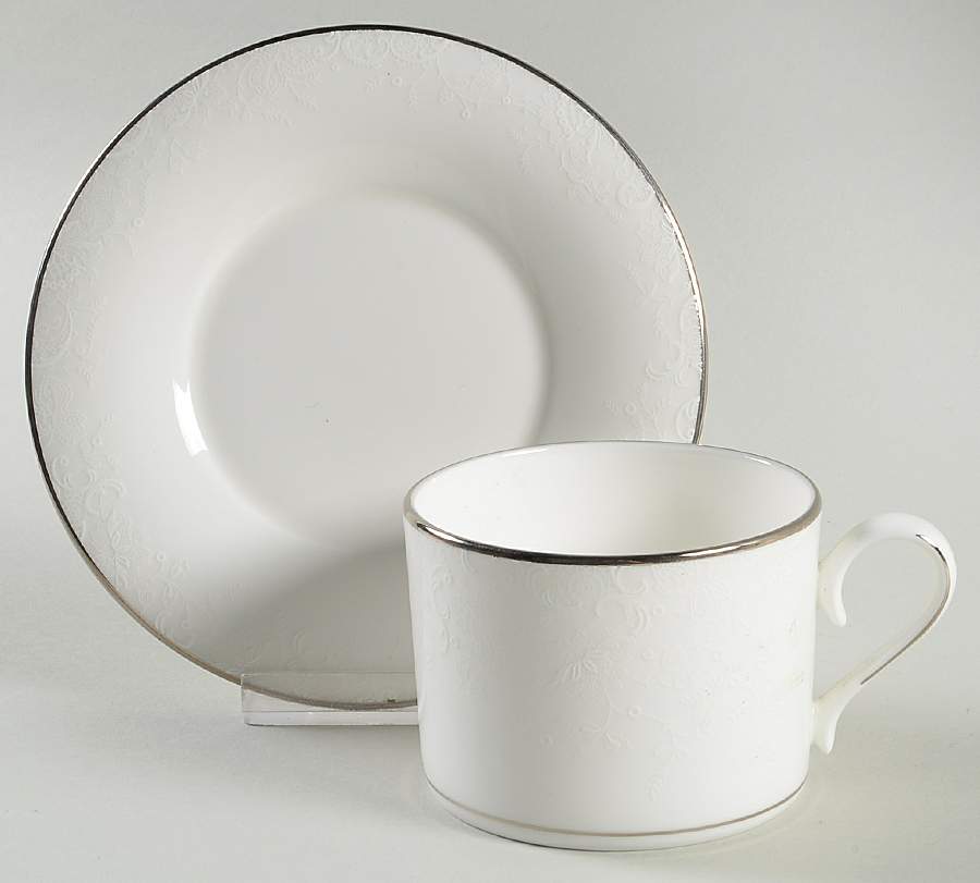 Porcelain Lace Flat Cup & Saucer Set by Lenox-1