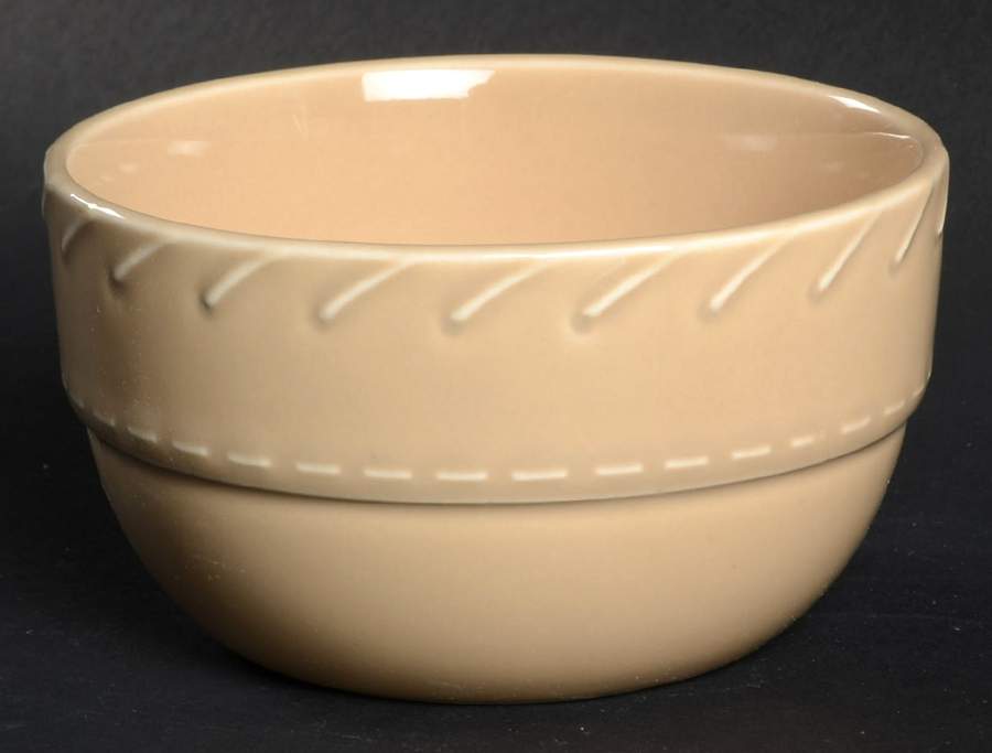 Whipstitch Camel Fruit/Dessert (Sauce) Bowl by Ralph Lauren China-1