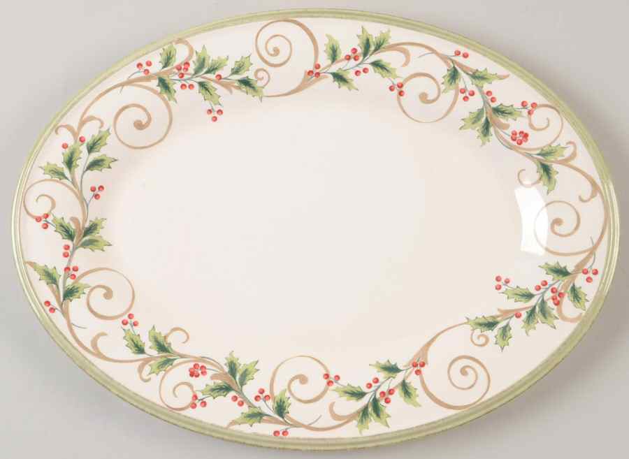 Holly Filigree 14" Oval Serving Platter by Lenox-1