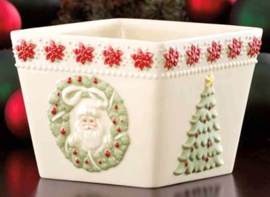 Santa's Visit 4" Square Bowl by Lenox-1