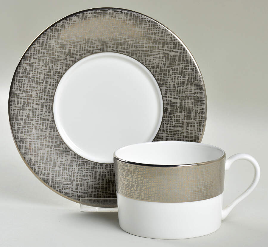 Platinum Voile Flat Cup & Saucer Set by Lenox-1