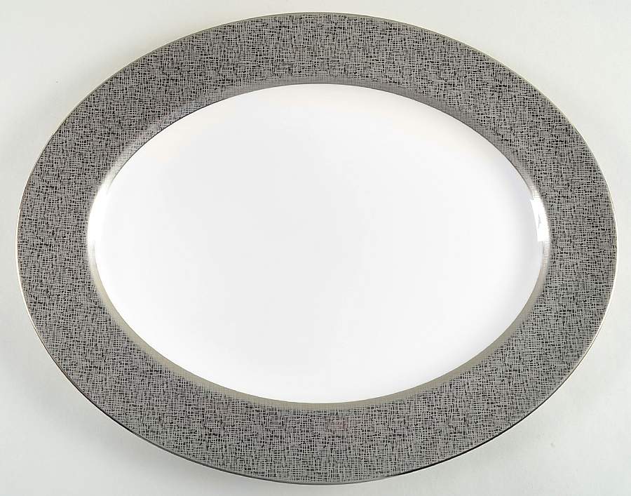 Platinum Voile 16" Oval Serving Platter by Lenox-1