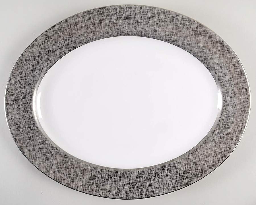 Platinum Voile 16" Oval Serving Platter by Lenox-1