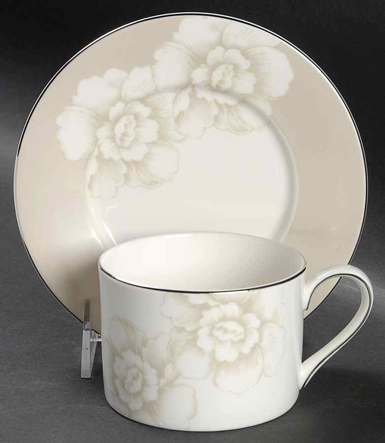Blush Silhouette Flat Cup & Saucer Set by Lenox-1