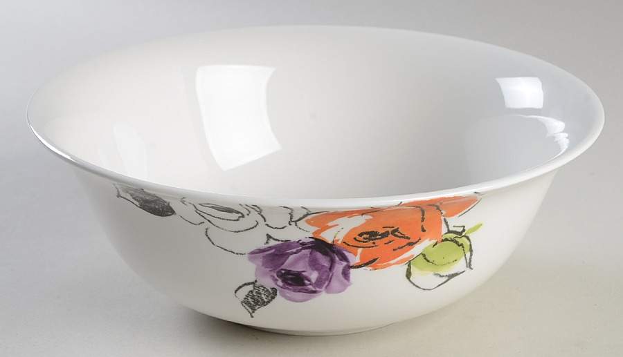 Charcoal Floral 9" Round Serving Bowl by Lenox-1