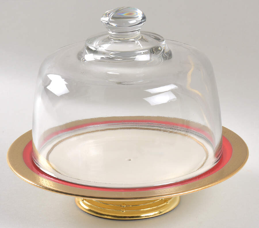 Embassy 6 1/2"-7 1/2" Footed Cheese Plate w/ Glass Dome HC by Lenox-1