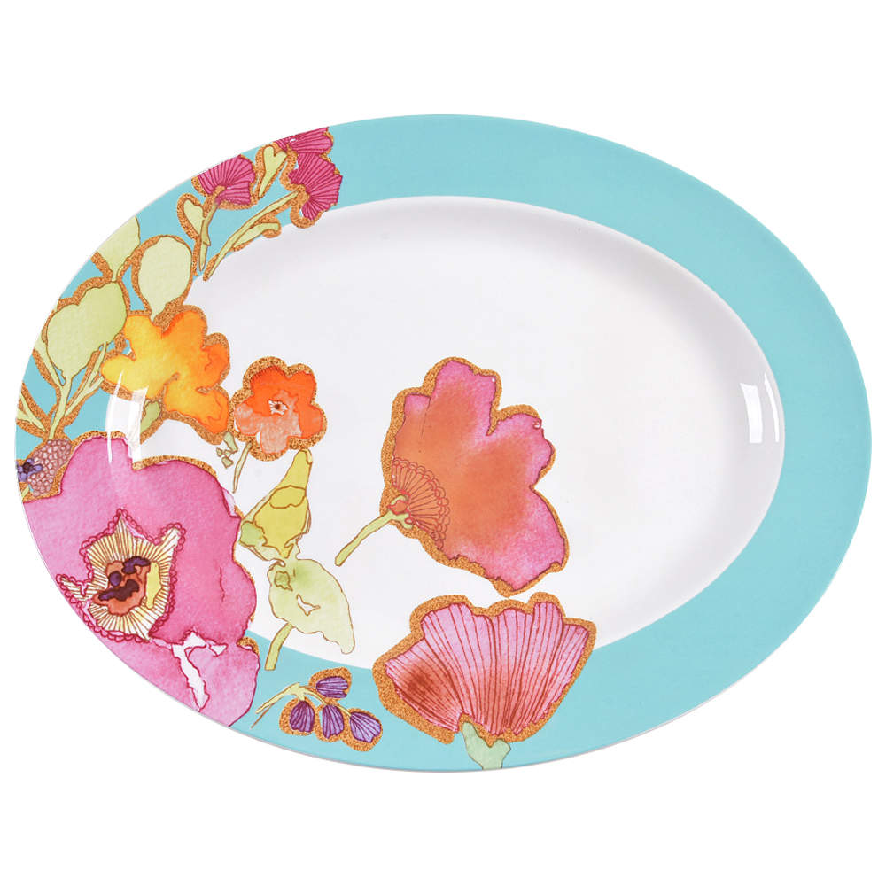 Floral Fusion 16" Oval Serving Platter by Lenox-1