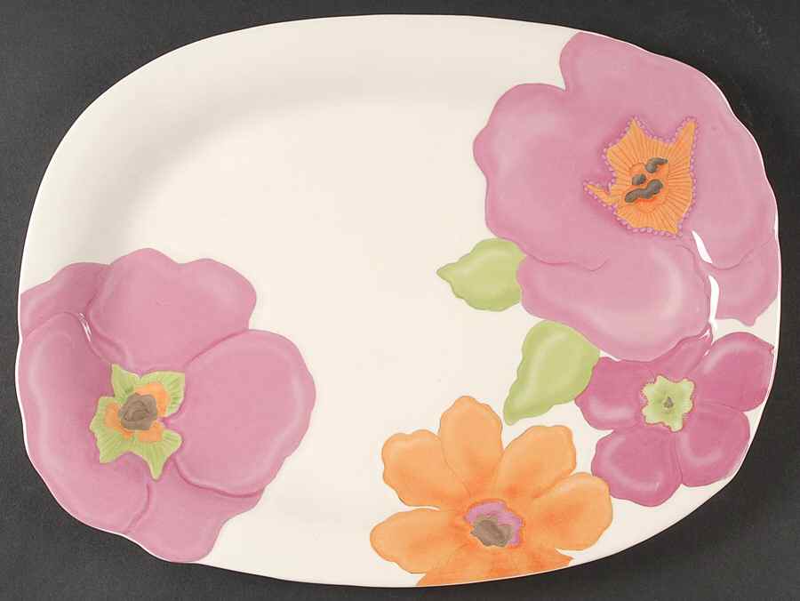 Floral Fusion 14" Oval Serving Platter by Lenox-1