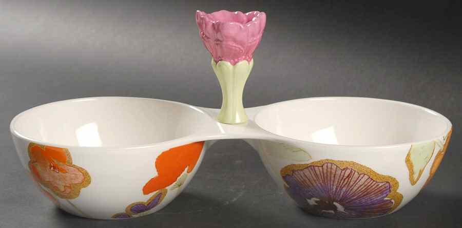 Floral Fusion 2 Part Condiment Server with Center Handle by Lenox-1