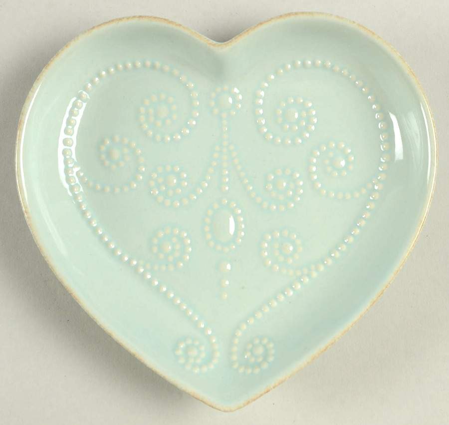 French Perle Ice Blue Heart Shaped Dish by Lenox-1