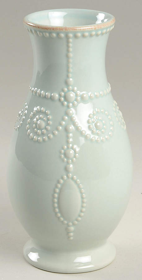 French Perle Ice Blue 8" Fluted Vase by Lenox-1