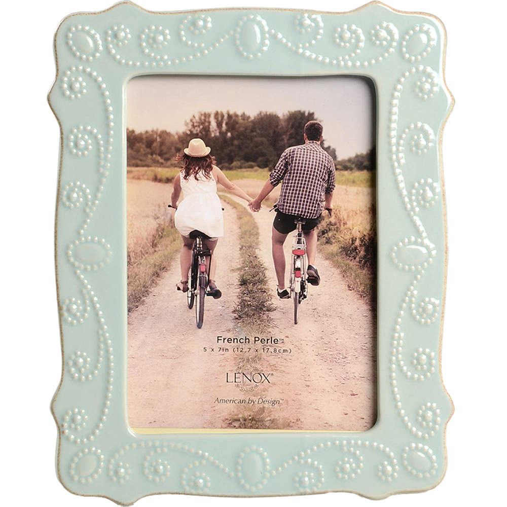 French Perle Ice Blue Frame-Holds 5" X 7" by Lenox-1