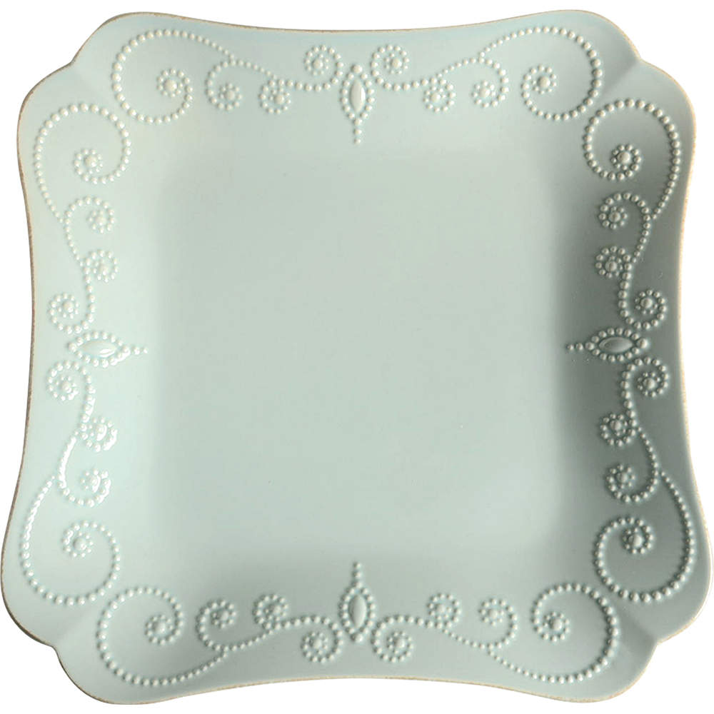 French Perle Ice Blue Square Dinner Plate by Lenox-1