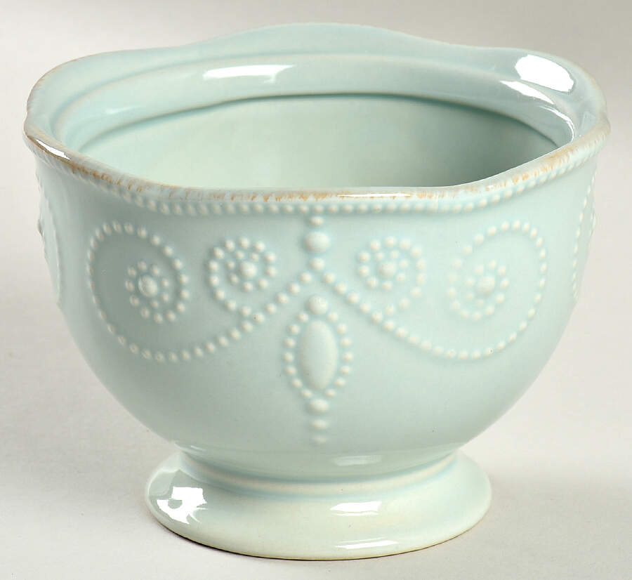 French Perle Ice Blue Sugar Bowl No Lid by Lenox-1