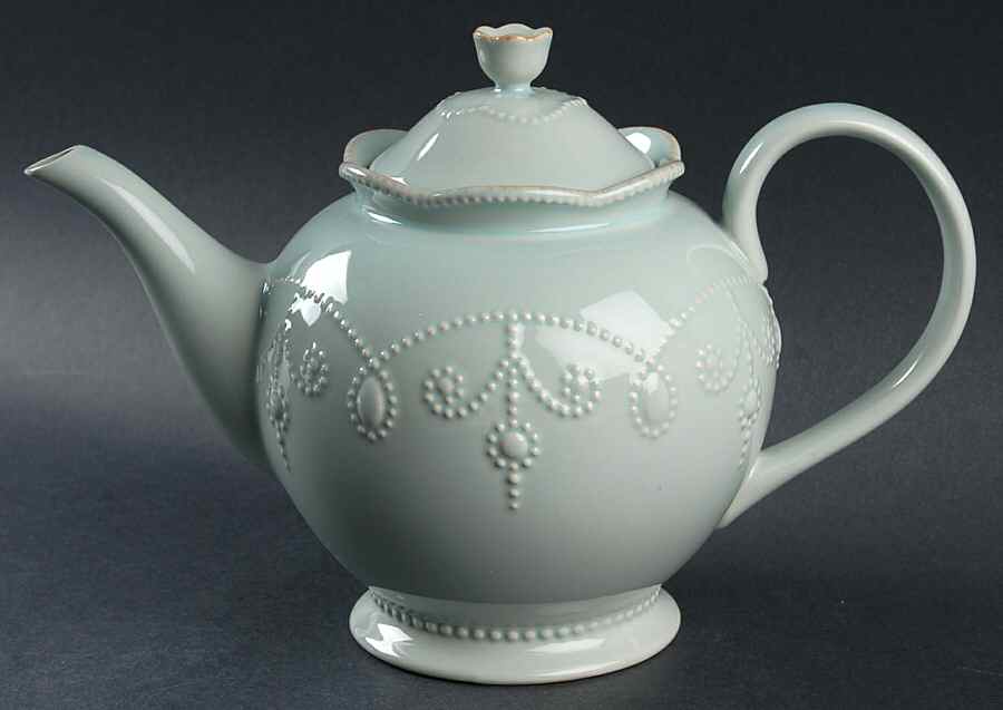 French Perle Ice Blue Teapot & Lid by Lenox-1