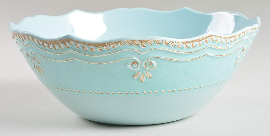 French Perle Ice Blue Melamine Salad Serving Bowl by Lenox-1