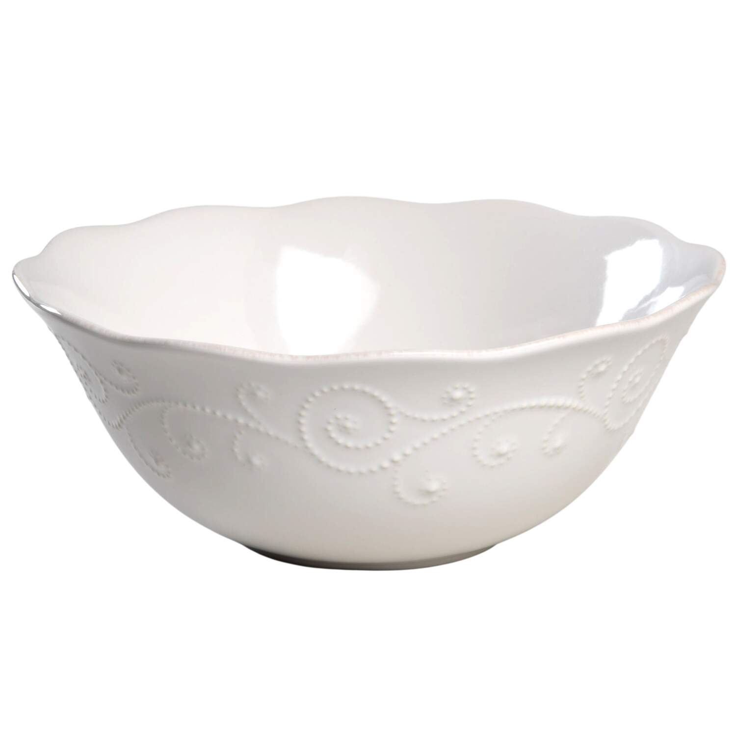 French Perle Cream 10" Large Salad Serving Bowl by Lenox-1