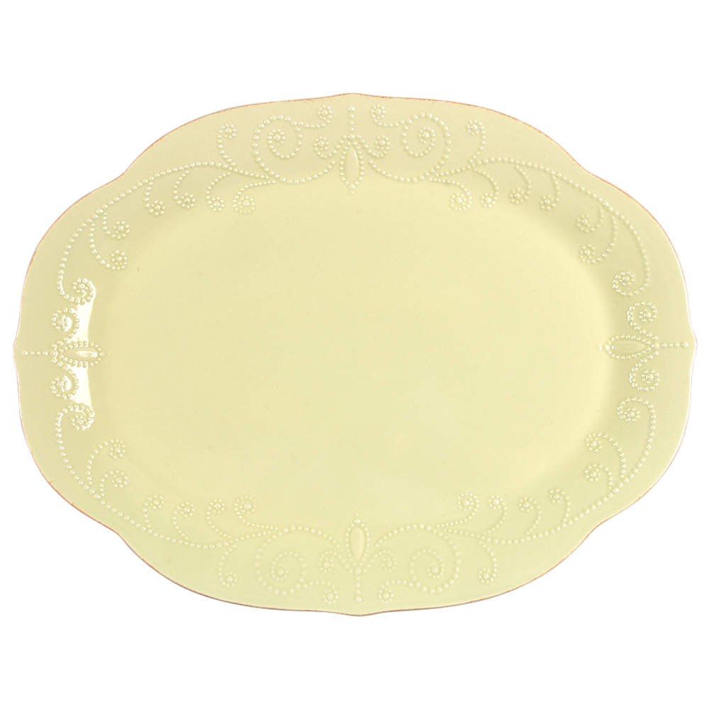 French Perle Pistachio 16" Oval Serving Platter by Lenox-1