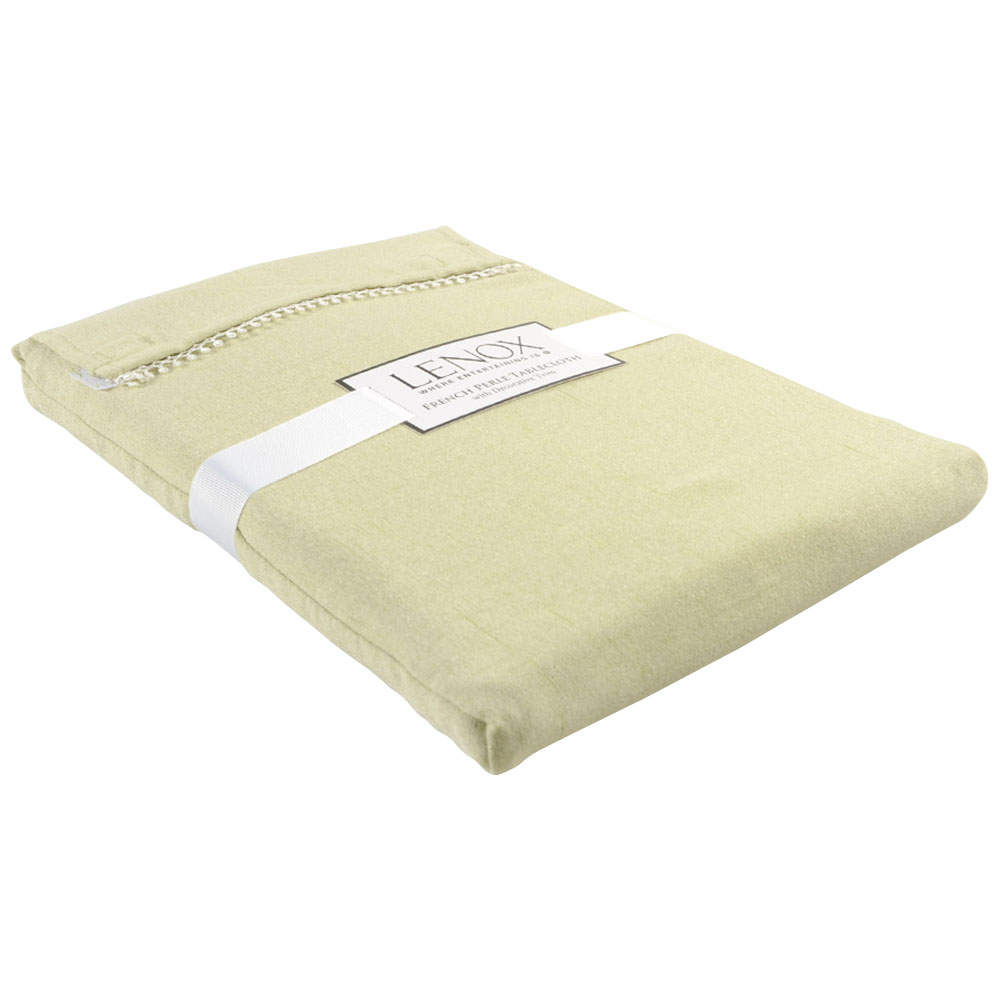 French Perle Pistachio 70" Round Tablecloth by Lenox-1