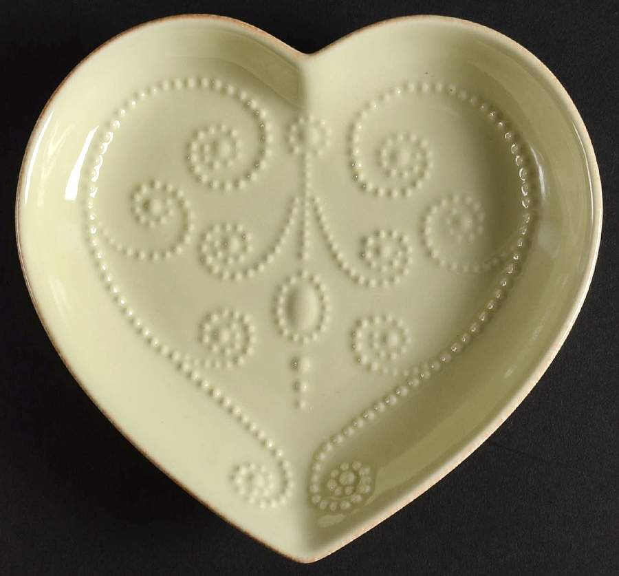 French Perle Pistachio Heart Shaped Dish by Lenox-1