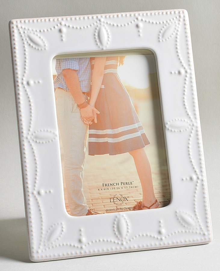 French Perle White Frame-Holds 4" X 6" by Lenox-1
